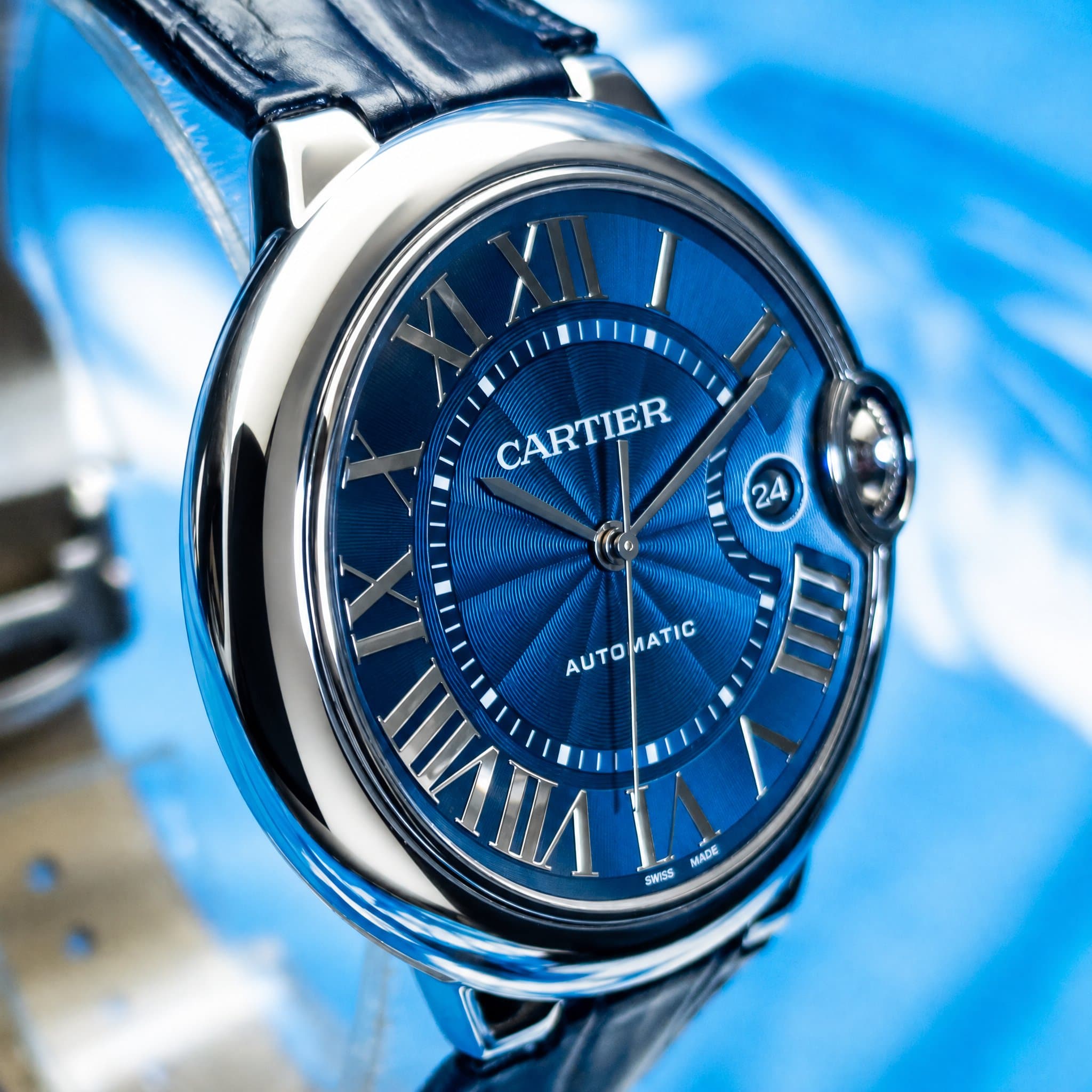Cartier Cartier Ballon Bleu 42mm Blue textured/guilloché dial (Ref. WSBB0027) — photo 4