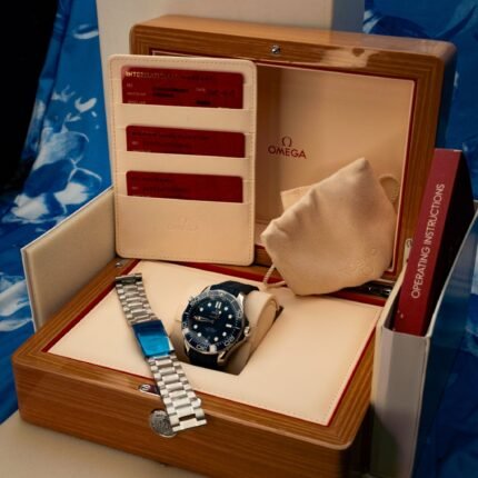 Omega SMP Blue Wave Rub Master Co-Axial 42 Stainless Steel / Blue / Rubber — photo 2