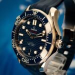 Omega SMP Blue Wave Rub Master Co-Axial 42 Stainless Steel / Blue / Rubber — photo 4