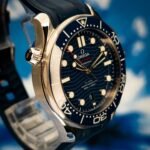 Omega SMP Blue Wave Rub Master Co-Axial 42 Stainless Steel / Blue / Rubber — photo 3