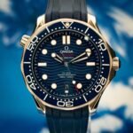 Omega SMP Blue Wave Rub Master Co-Axial 42 Stainless Steel / Blue / Rubber — photo 1